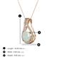 3 - Lauren 6.00 mm Round Opal and Diamond Accent Teardrop Pendant Necklace 