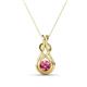 1 - Amanda 4.00 mm Round Pink Tourmaline Solitaire Infinity Love Knot Pendant Necklace 