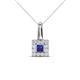 1 - Angela Blue Sapphire and Diamond Pendant 