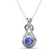 1 - Amanda 5.00 mm Round Tanzanite Solitaire Infinity Love Knot Pendant Necklace 