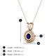 3 - Juliya 4.00 mm Round Blue Sapphire Rope Edge Bezel Set Solitaire Pendant Necklace 