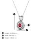3 - Juliya 4.00 mm Round Ruby Rope Edge Bezel Set Solitaire Pendant Necklace 