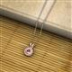 2 - Juliya 4.00 mm Round Pink Tourmaline Rope Edge Bezel Set Solitaire Pendant Necklace 