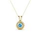 1 - Juliya 4.00 mm Round Blue Topaz Rope Edge Bezel Set Solitaire Pendant Necklace 