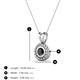 3 - Juliya 4.00 mm Round Black Diamond Rope Edge Bezel Set Solitaire Pendant Necklace 