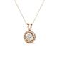 1 - Juliya 4.00 mm Round White Sapphire Rope Edge Bezel Set Solitaire Pendant Necklace 