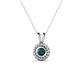 1 - Juliya 4.00 mm Round London Blue Topaz Rope Edge Bezel Set Solitaire Pendant Necklace 