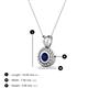 3 - Juliya 4.00 mm Round Blue Sapphire Rope Edge Bezel Set Solitaire Pendant Necklace 