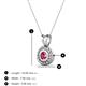 3 - Juliya 4.00 mm Round Pink Tourmaline Rope Edge Bezel Set Solitaire Pendant Necklace 