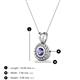 3 - Juliya 4.00 mm Round Iolite Rope Edge Bezel Set Solitaire Pendant Necklace 