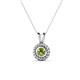 1 - Juliya 4.00 mm Round Peridot Rope Edge Bezel Set Solitaire Pendant Necklace 