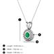 3 - Juliya 4.00 mm Round Emerald Rope Edge Bezel Set Solitaire Pendant Necklace 