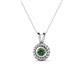 1 - Juliya 4.00 mm Round Lab Created Alexandrite Rope Edge Bezel Set Solitaire Pendant Necklace 
