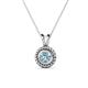 1 - Juliya 5.00 mm Round Aquamarine Rope Edge Bezel Set Solitaire Pendant Necklace 
