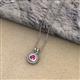 2 - Juliya 5.00 mm Round Pink Tourmaline Rope Edge Bezel Set Solitaire Pendant Necklace 