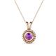 1 - Juliya 5.00 mm Round Amethyst Rope Edge Bezel Set Solitaire Pendant Necklace 