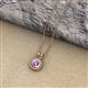 2 - Juliya 5.00 mm Round Amethyst Rope Edge Bezel Set Solitaire Pendant Necklace 