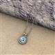 2 - Juliya 5.00 mm Round Blue Topaz Rope Edge Bezel Set Solitaire Pendant Necklace 
