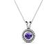1 - Juliya 5.00 mm Round Iolite Rope Edge Bezel Set Solitaire Pendant Necklace 
