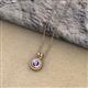 2 - Juliya 5.00 mm Round Iolite Rope Edge Bezel Set Solitaire Pendant Necklace 