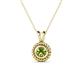 1 - Juliya 5.00 mm Round Peridot Rope Edge Bezel Set Solitaire Pendant Necklace 
