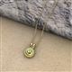 2 - Juliya 5.00 mm Round Peridot Rope Edge Bezel Set Solitaire Pendant Necklace 