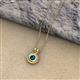 2 - Juliya 5.00 mm Round Blue Diamond Rope Edge Bezel Set Solitaire Pendant Necklace 