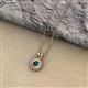 2 - Juliya 5.00 mm Round Blue Diamond Rope Edge Bezel Set Solitaire Pendant Necklace 
