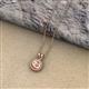 2 - Juliya 5.00 mm Round Morganite Rope Edge Bezel Set Solitaire Pendant Necklace 