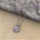 2 - Juliya 5.00 mm Round Iolite Rope Edge Bezel Set Solitaire Pendant Necklace 