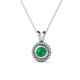 1 - Juliya 5.00 mm Round Emerald Rope Edge Bezel Set Solitaire Pendant Necklace 