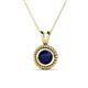 1 - Juliya 6.00 mm Round Blue Sapphire Rope Edge Bezel Set Solitaire Pendant Necklace 