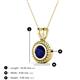 3 - Juliya 6.00 mm Round Blue Sapphire Rope Edge Bezel Set Solitaire Pendant Necklace 