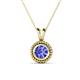 1 - Juliya 6.50 mm Round Tanzanite Rope Edge Bezel Set Solitaire Pendant Necklace 