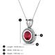 3 - Juliya 6.00 mm Round Ruby Rope Edge Bezel Set Solitaire Pendant Necklace 