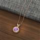 2 - Juliya 6.50 mm Round Amethyst Rope Edge Bezel Set Solitaire Pendant Necklace 