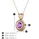 3 - Juliya 6.50 mm Round Amethyst Rope Edge Bezel Set Solitaire Pendant Necklace 