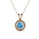 1 - Juliya 6.50 mm Round Blue Topaz Rope Edge Bezel Set Solitaire Pendant Necklace 