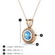 3 - Juliya 6.50 mm Round Blue Topaz Rope Edge Bezel Set Solitaire Pendant Necklace 