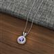 2 - Juliya 6.50 mm Round Iolite Rope Edge Bezel Set Solitaire Pendant Necklace 