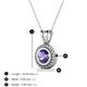 3 - Juliya 6.50 mm Round Iolite Rope Edge Bezel Set Solitaire Pendant Necklace 