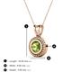 3 - Juliya 6.50 mm Round Peridot Rope Edge Bezel Set Solitaire Pendant Necklace 