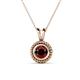 1 - Juliya 6.50 mm Round Red Garnet Rope Edge Bezel Set Solitaire Pendant Necklace 