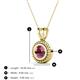 3 - Juliya 6.50 mm Round Rhodolite Garnet Rope Edge Bezel Set Solitaire Pendant Necklace 