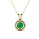 1 - Juliya 6.00 mm Round Emerald Rope Edge Bezel Set Solitaire Pendant Necklace 