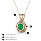 3 - Juliya 6.00 mm Round Emerald Rope Edge Bezel Set Solitaire Pendant Necklace 
