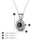 3 - Juliya 6.00 mm Round Black Diamond Rope Edge Bezel Set Solitaire Pendant Necklace 