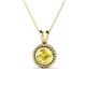 1 - Juliya 6.00 mm Round Yellow Sapphire Rope Edge Bezel Set Solitaire Pendant Necklace 