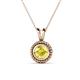 1 - Juliya 6.00 mm Round Yellow Sapphire Rope Edge Bezel Set Solitaire Pendant Necklace 