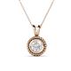 1 - Juliya 6.00 mm Round White Sapphire Rope Edge Bezel Set Solitaire Pendant Necklace 